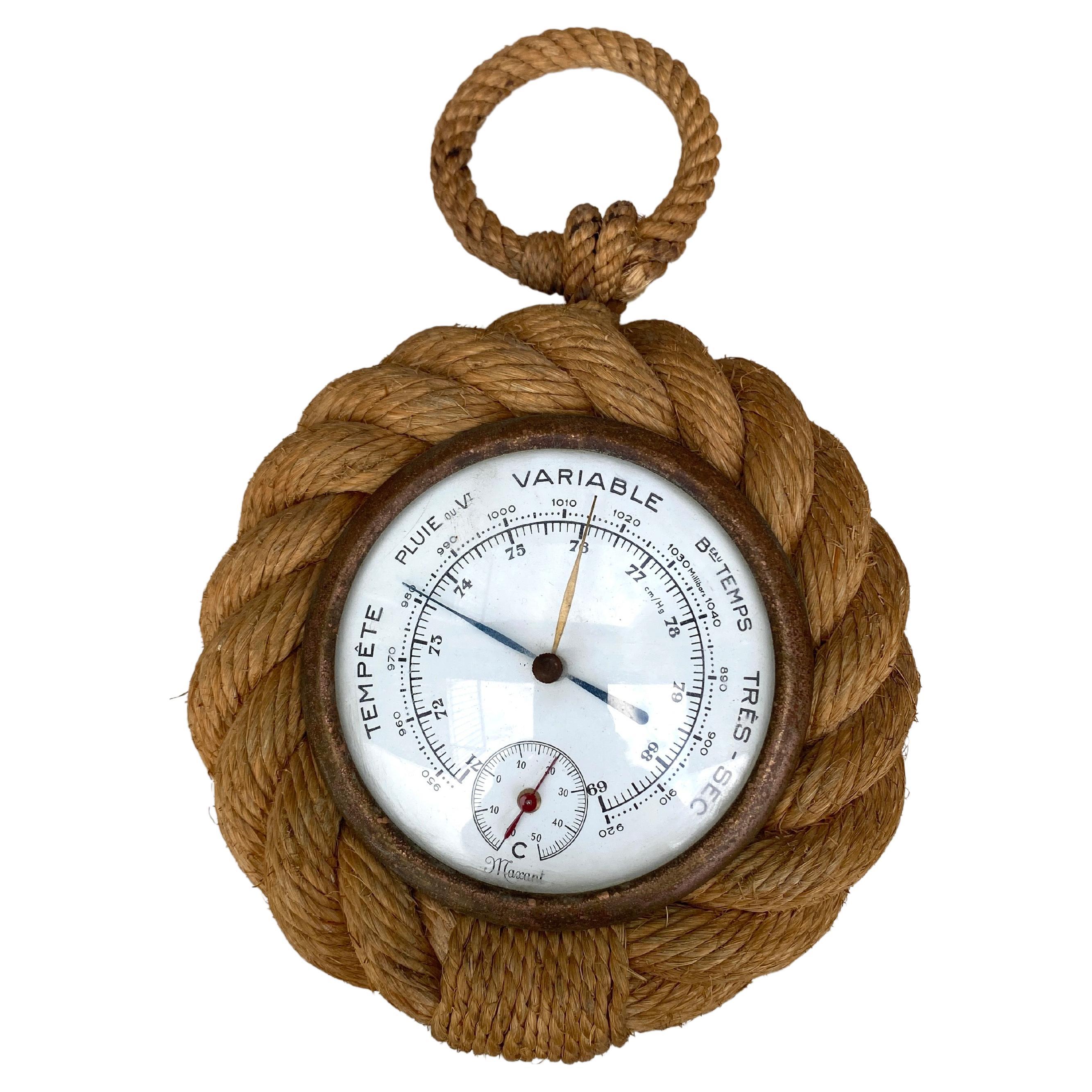 Mid-Century Small Rope Barometer Adrien Audoux & Frida Minet For Sale