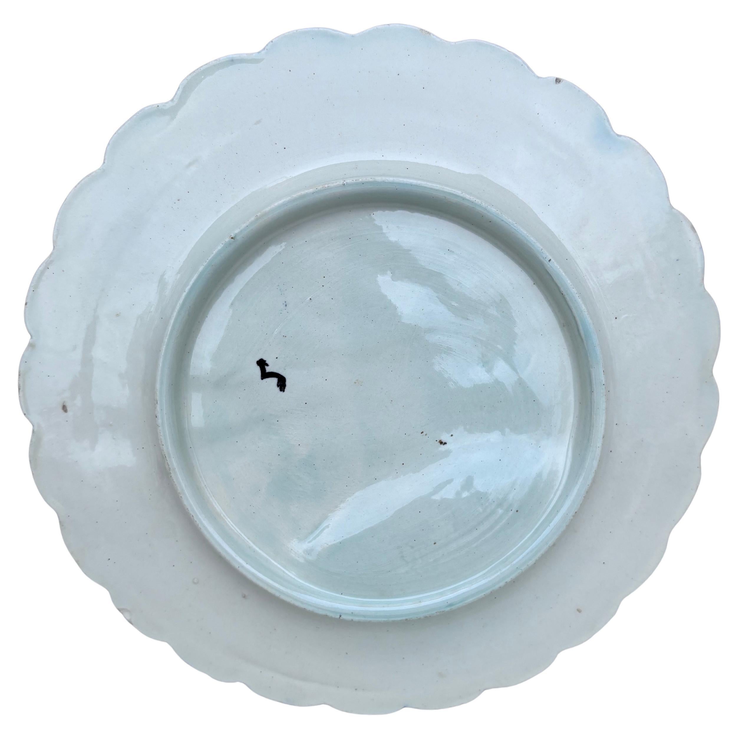 Late 19th Century French Majolica Asparagus Plate Salins, circa 1890 For Sale
