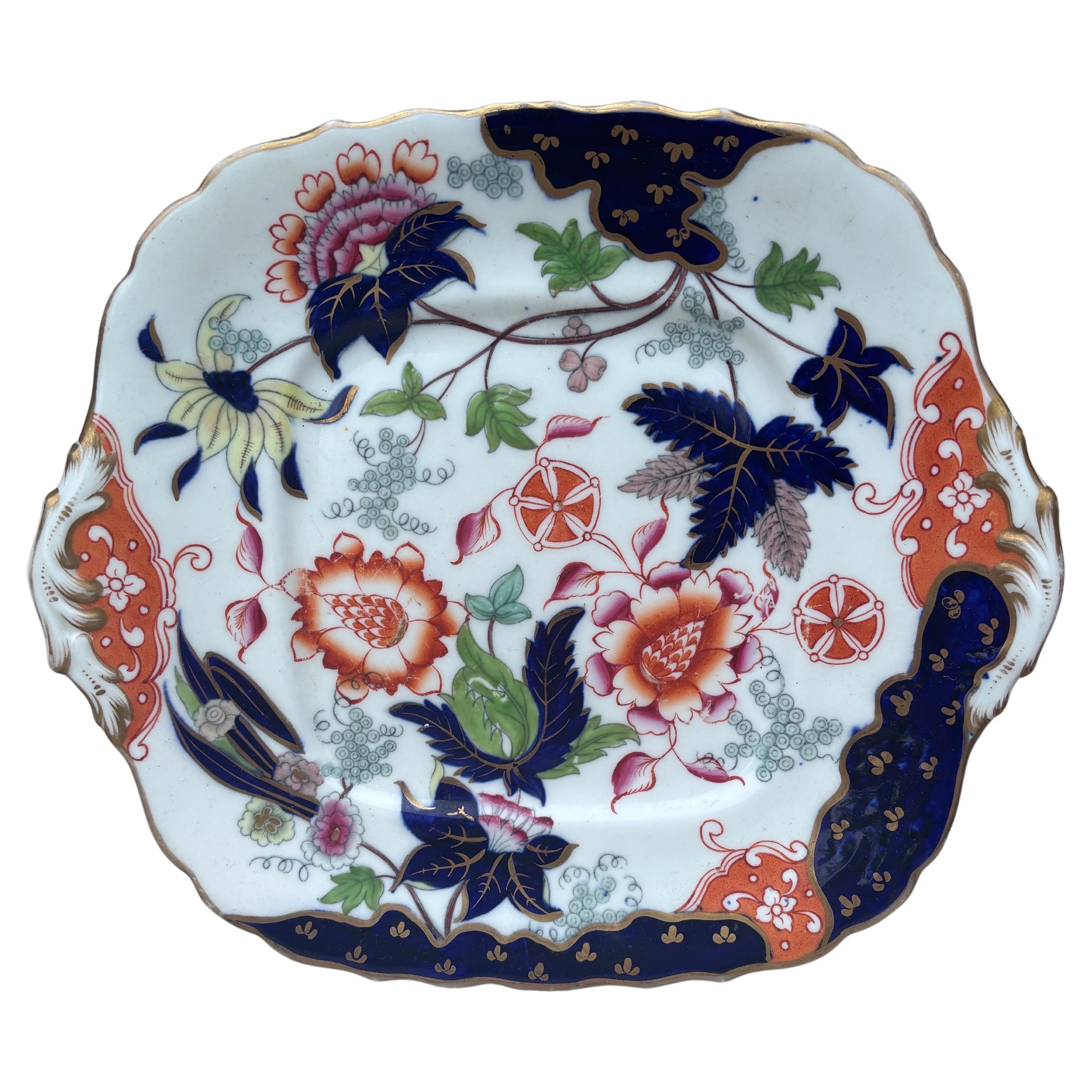 Plat Chinoiserie en pierre de fer anglaise, vers 1890