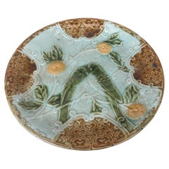 Majolica Parakeets Plate Salins, circa 1890