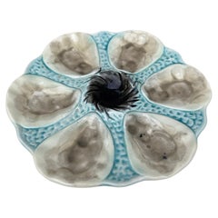 French Majolica Oyster Plate Orchies, circa 1910