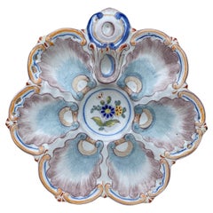 Antique French Faience Oyster Plate Saint Clement, circa 1890