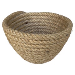 Mid-Century Small Rope Basket Adrien Audoux & Frida Minet