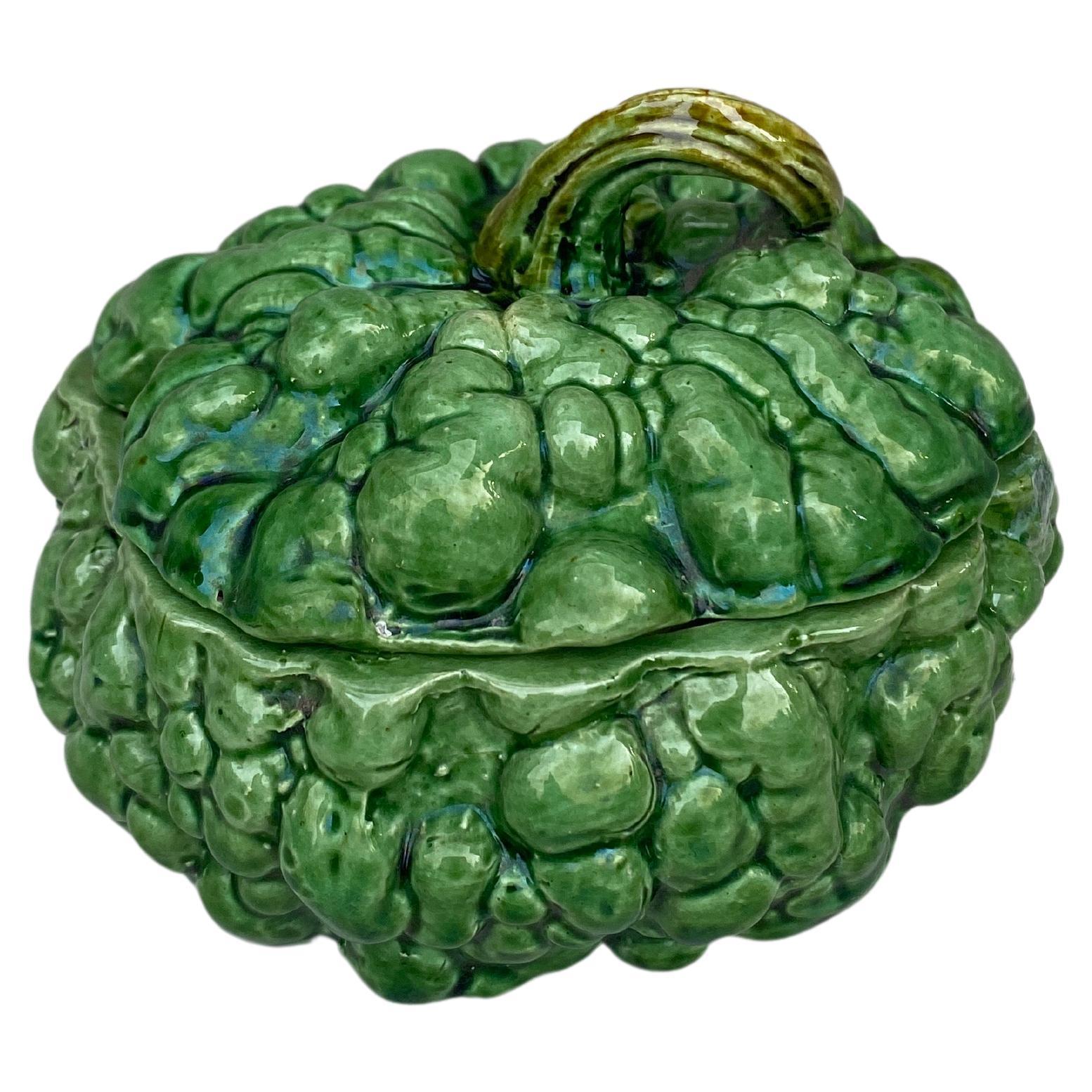 19th Century Portuguese Majolica Pumpkin For Sale