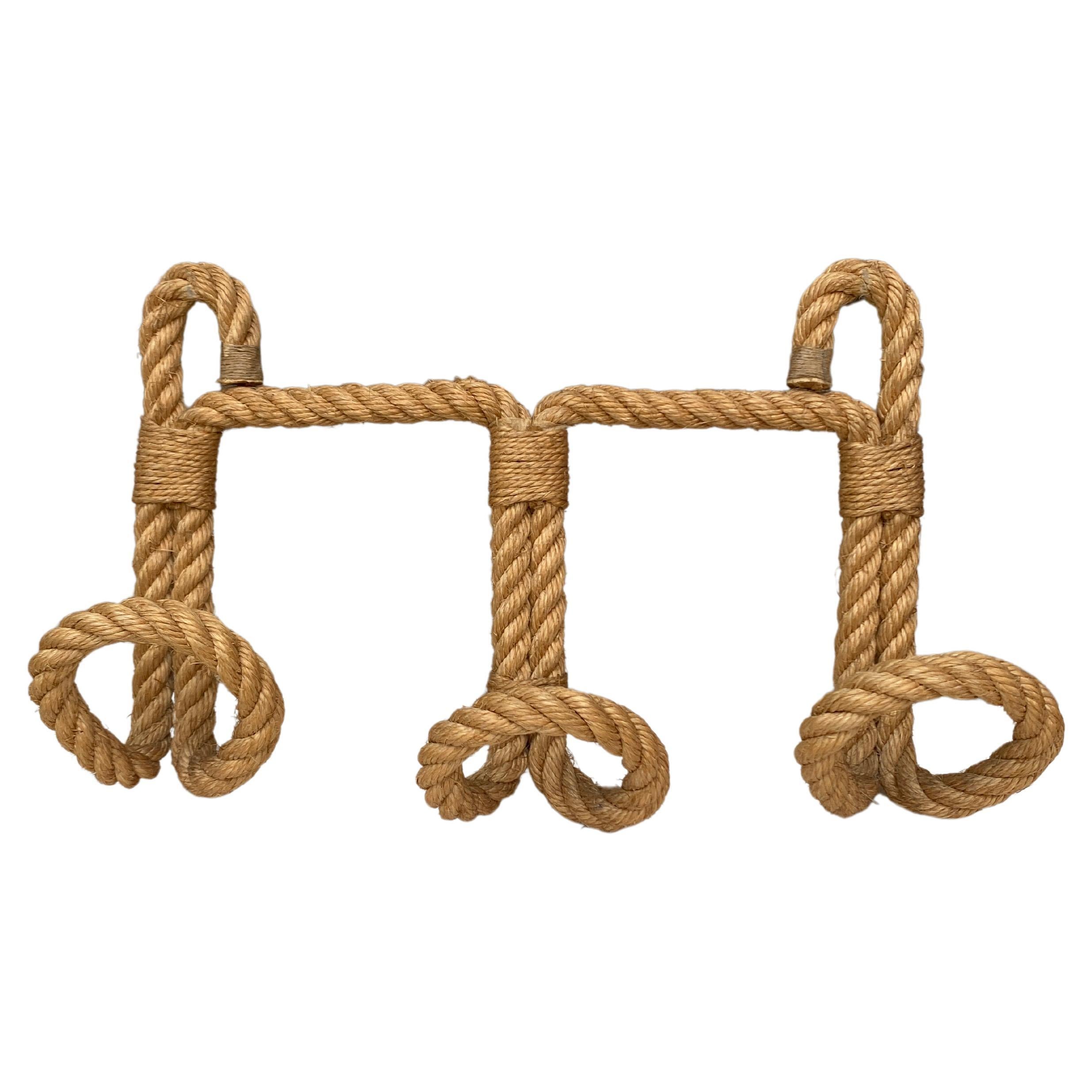 Very rare pair of French rope hook coat Audoux Minet, circa 1960.
3 hooks.