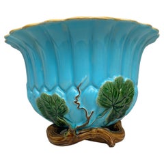 19th Century English Majolica Floral Jardiniere Minton