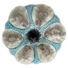 French Majolica Oyster Plate Orchies, circa 1910