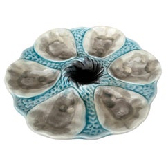 French Majolica Oyster Plate Orchies, circa 1910