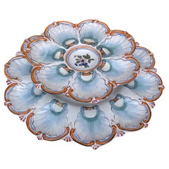 Rare French Faience Oyster Platter Saint Clement Style, circa 1890