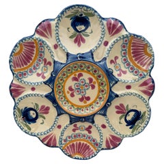 French Faience Oyster Plate Henriot Quimper, circa 1930
