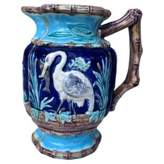 Pichet Joseph Holdcroft anglais du 19ème siècle Herons & Bamboo