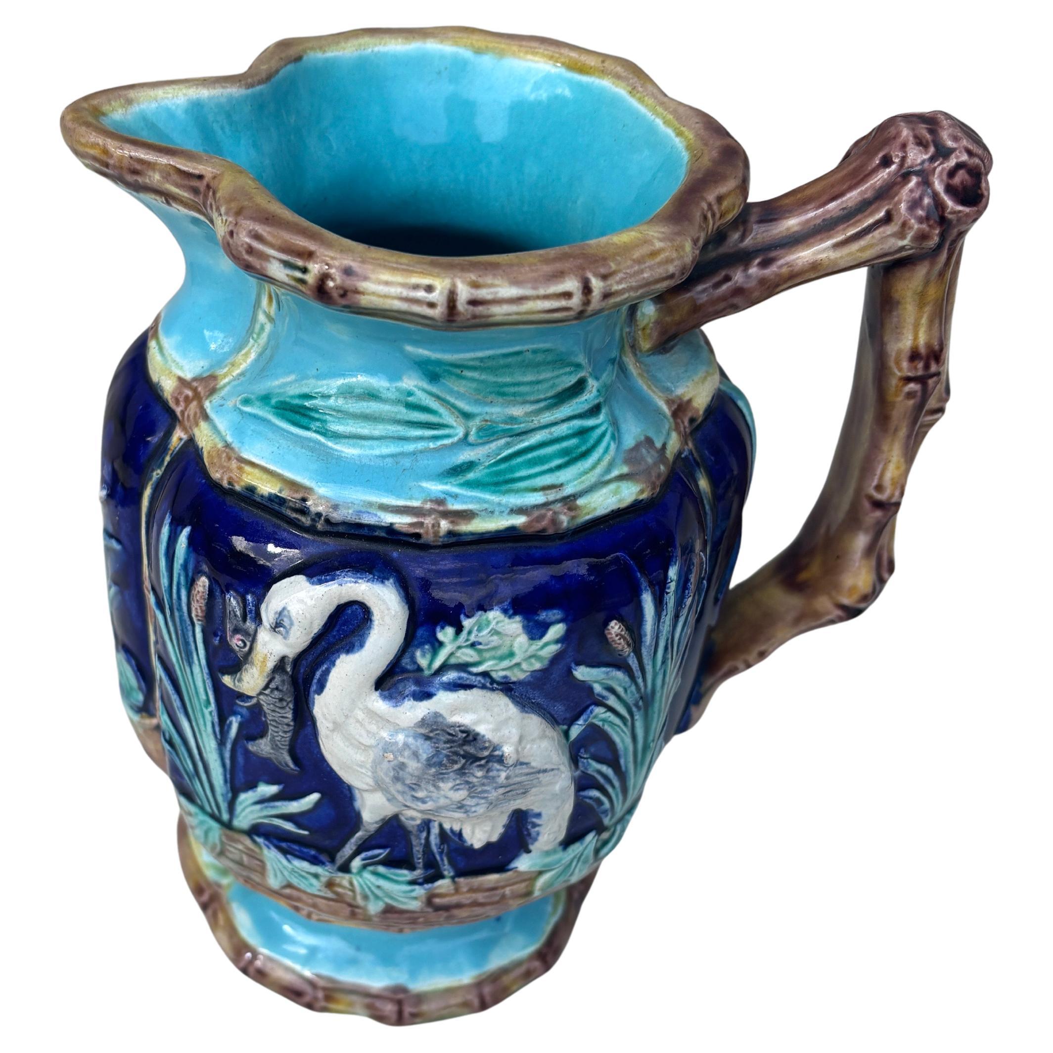 Fin du XIXe siècle Pichet Joseph Holdcroft anglais du 19ème siècle Herons & Bamboo en vente