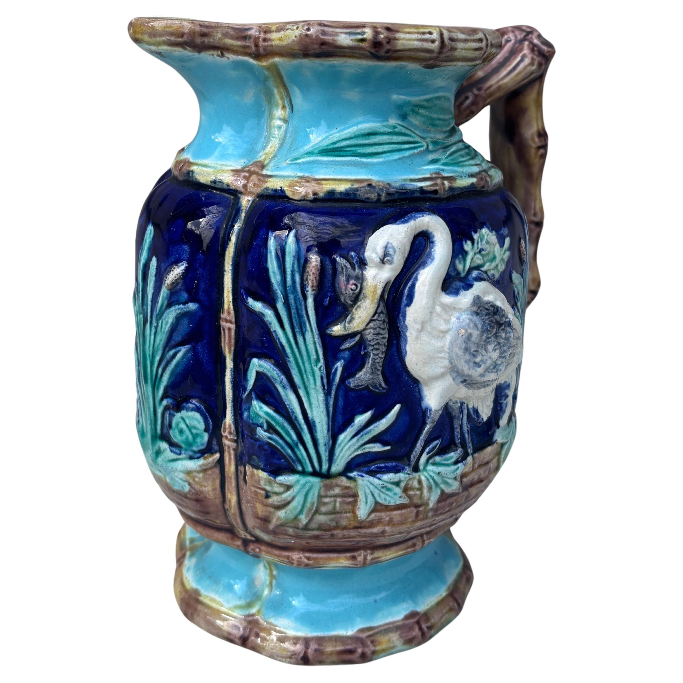 Mouvement esthétique Pichet Joseph Holdcroft anglais du 19ème siècle Herons & Bamboo en vente