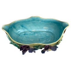French Majolica Pansies Jardinière, circa 1880
