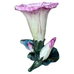 Majolica Morning Glory Vase Jerome Massier, circa 1900