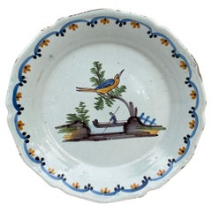 Early 19th Century French Faience Bird Plate Nevers