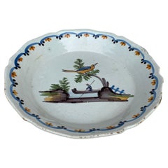 Early 19th Century French Faience Bird Plate Nevers