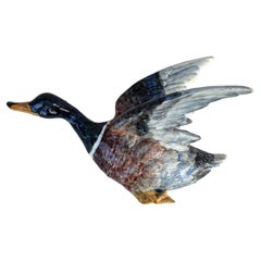 Antique Majolica Duck Wall Pocket Delphin Massier, Circa 1890