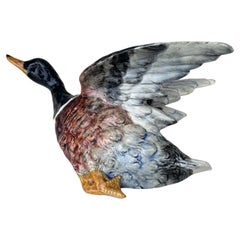 Majolica Duck Wall Pocket Delphin Massier, Circa 1890