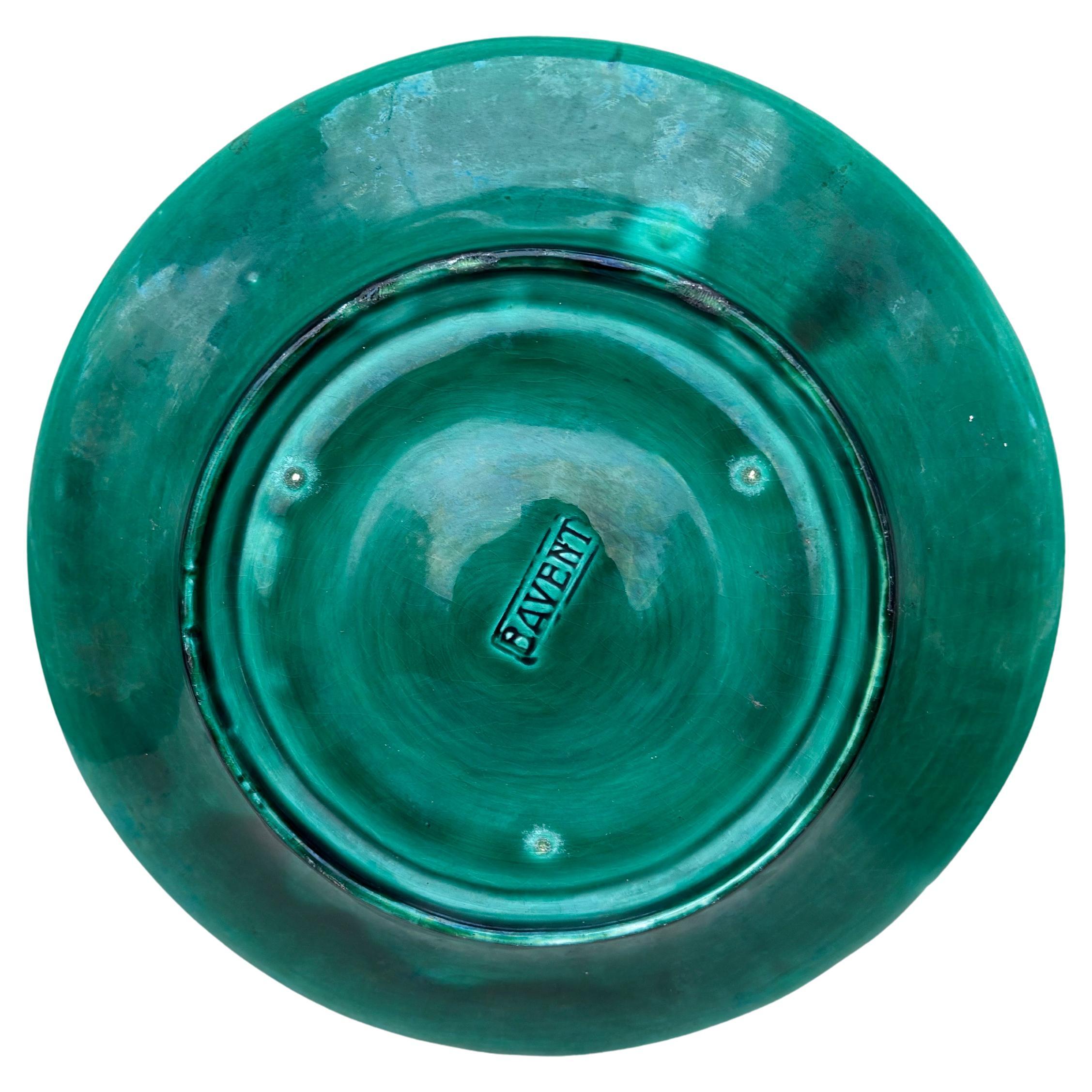 Piatto ostrica in maiolica francese Bavent, 1920 circa In condizioni buone in vendita a Austin, TX