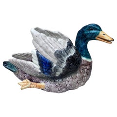 Large Majolica Duck Jardiniere Delphin Massier, circa 1890