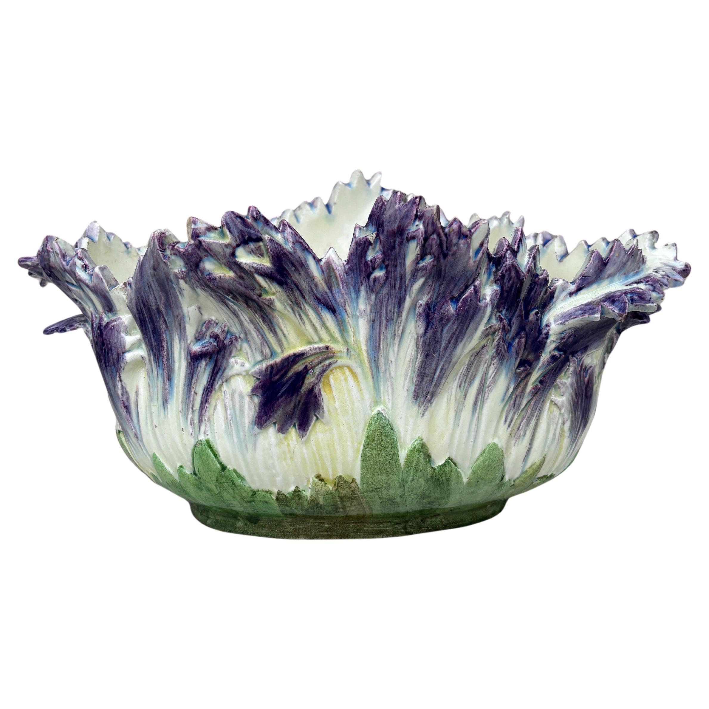 Late 19th Century French Majolica Jardiniere Delphin Massier, Circa 1890