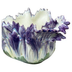 French Majolica Jardiniere Delphin Massier, Circa 1890