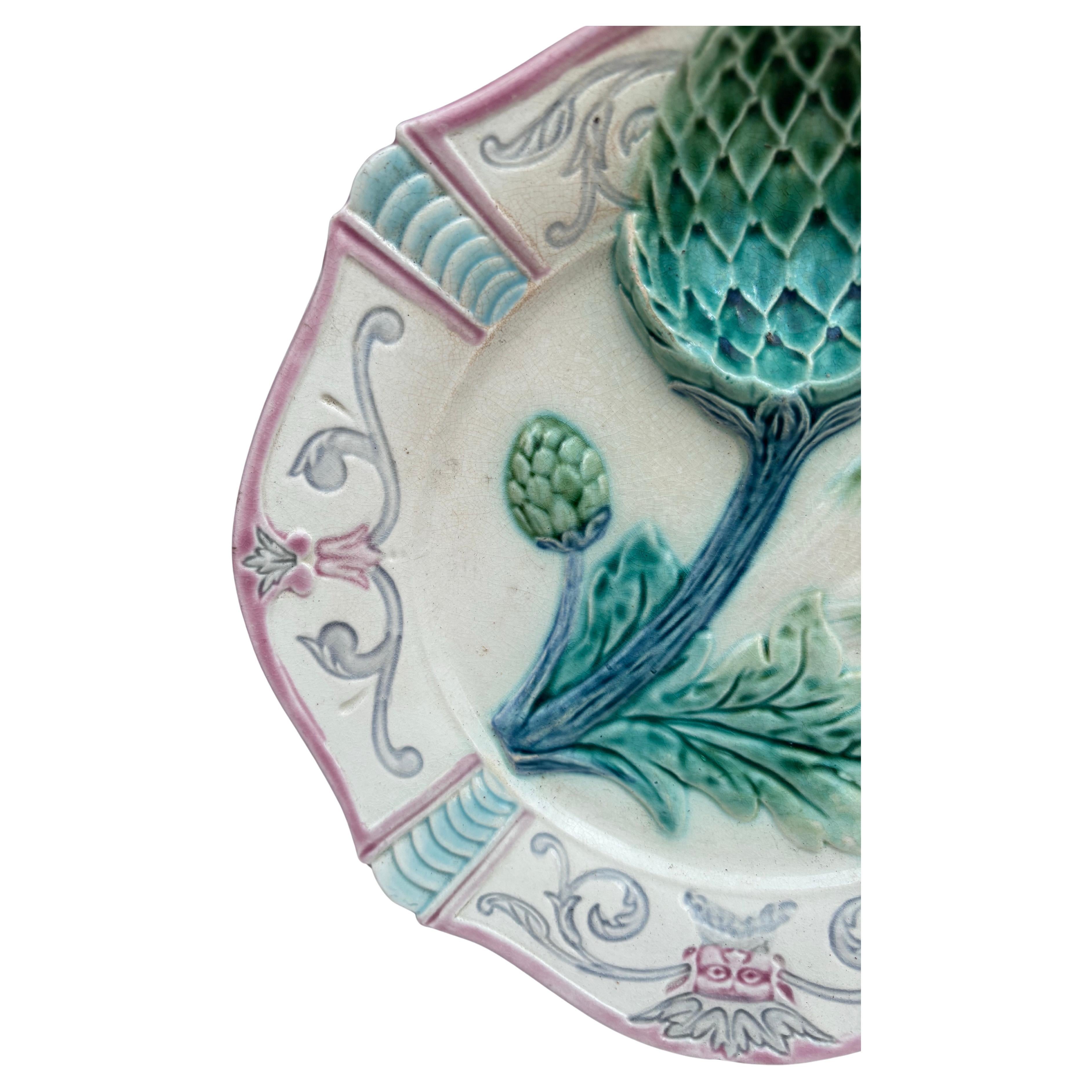 Country Piatto in maiolica francese per asparagi Fives-Lille, circa 1890 in vendita