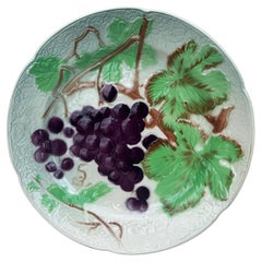 Majolica Grapes Plate Keller & Guerin Saint Clement