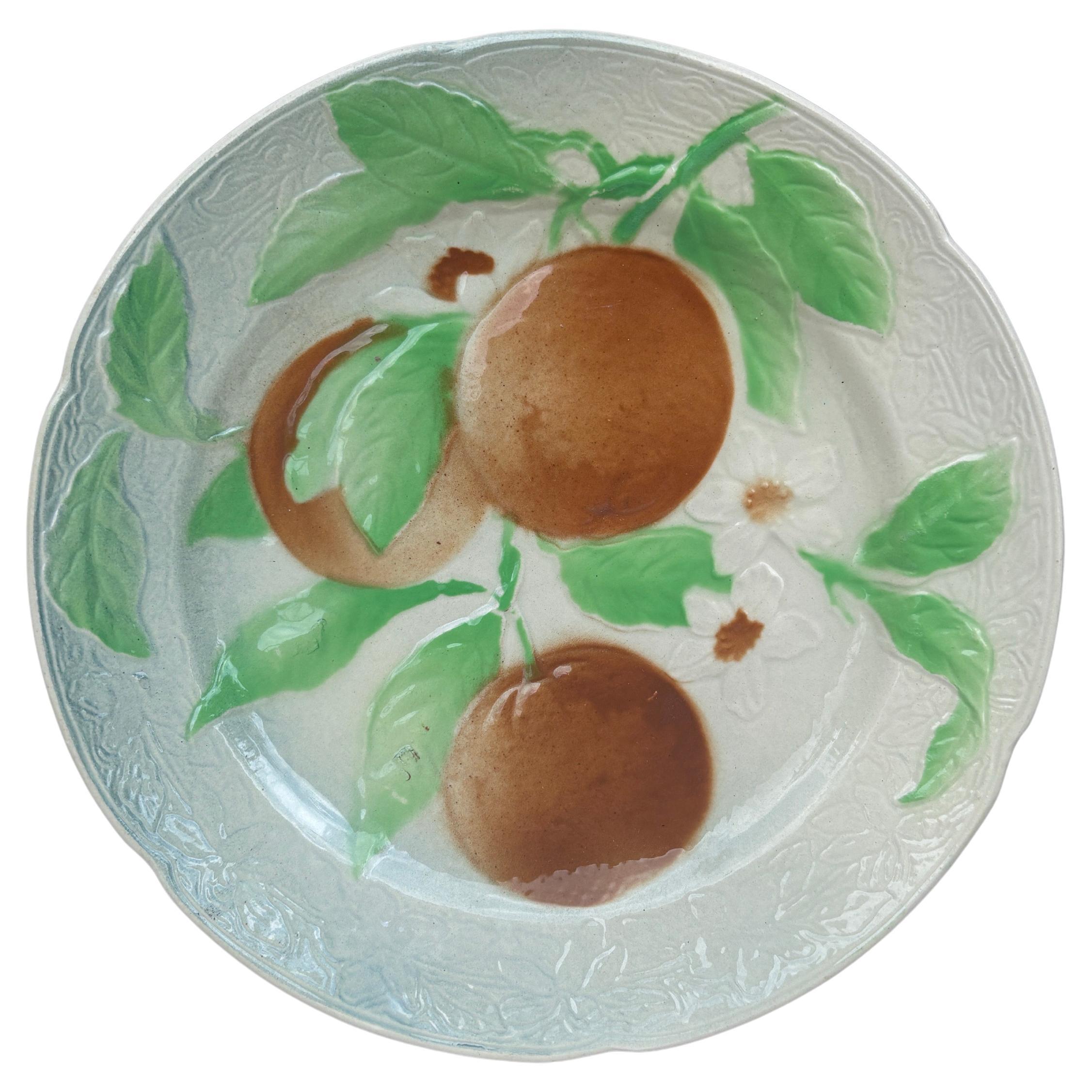 Majolica Oranges Plate Keller & Guerin Saint Clement