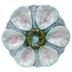 French Majolica Oyster Plate Orchies, circa 1900