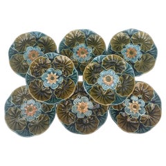 Small Majolica Water Lily Pond Plate Wasmuel, circa 1890