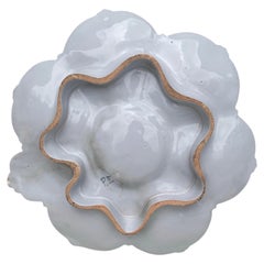 French Faience Swan Oyster Plate Saint Clement , circa 1890