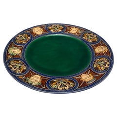 Large 19th Century Neo-Renaissance Majolica Palissy Plate Minton