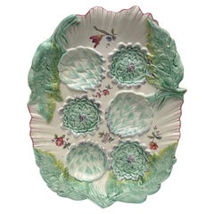 Raro piatto da portata in maiolica del XIX secolo Longchamps