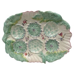 Raro piatto da portata in maiolica del XIX secolo Longchamps