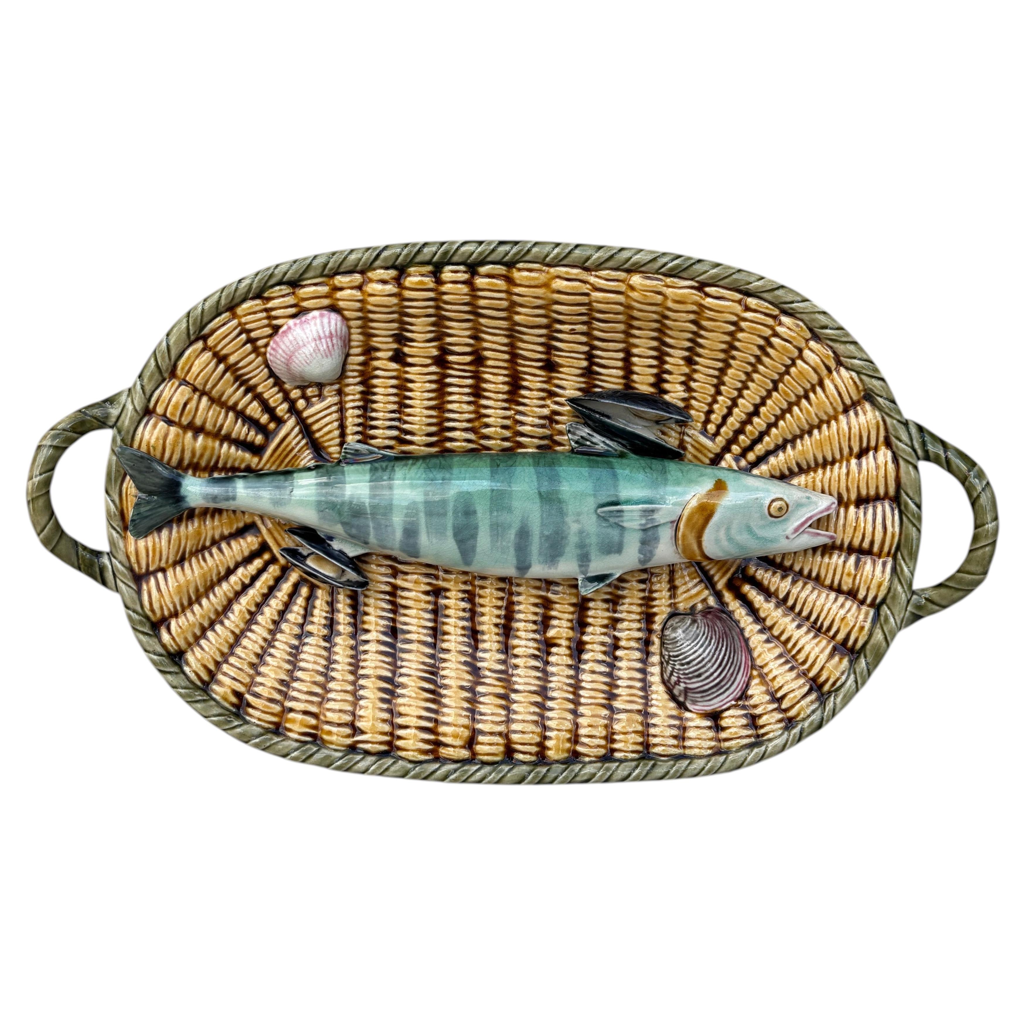 19th Century Majolica Palissy Wall Fish Platter Choisy Le Roi