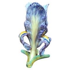 Majolica Iris Vase Massier, circa 1880