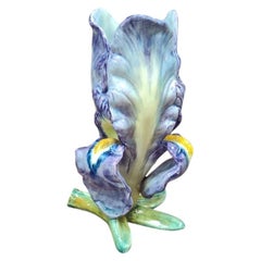 Majolica Iris Vase Massier, circa 1880