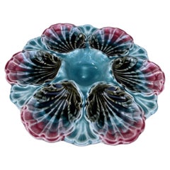 French Majolica Oyster Plate Fives Lille, circa 1890