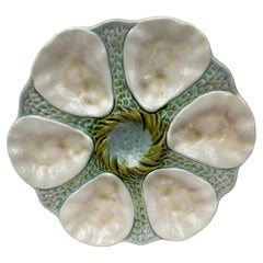 French Majolica Oyster Plate Orchies, circa 1900