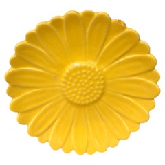 Small French Majolica Daisy Plate Vallauris, circa 1950