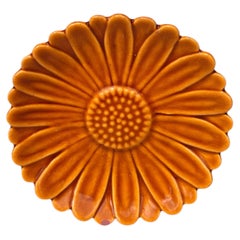 Small French Majolica Daisy Plate Vallauris, circa 1950