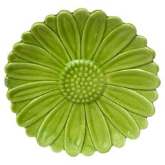 Small French Majolica Daisy Plate Vallauris, circa 1950