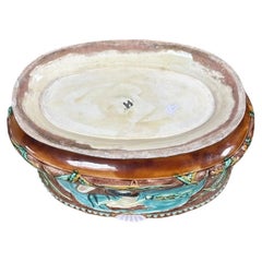 Grande e insolita sirena in maiolica Jardinière, circa 1880