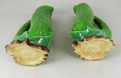 Pair of 19th Century English Majolica Pickles Pitchers