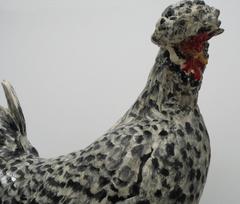 Monumental Majolica Houdan Hen & Chick Vase Choisy Le Roi by Paul Comolera