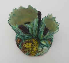 19th Majolica Palissy Frog Vase Thomas Sergent