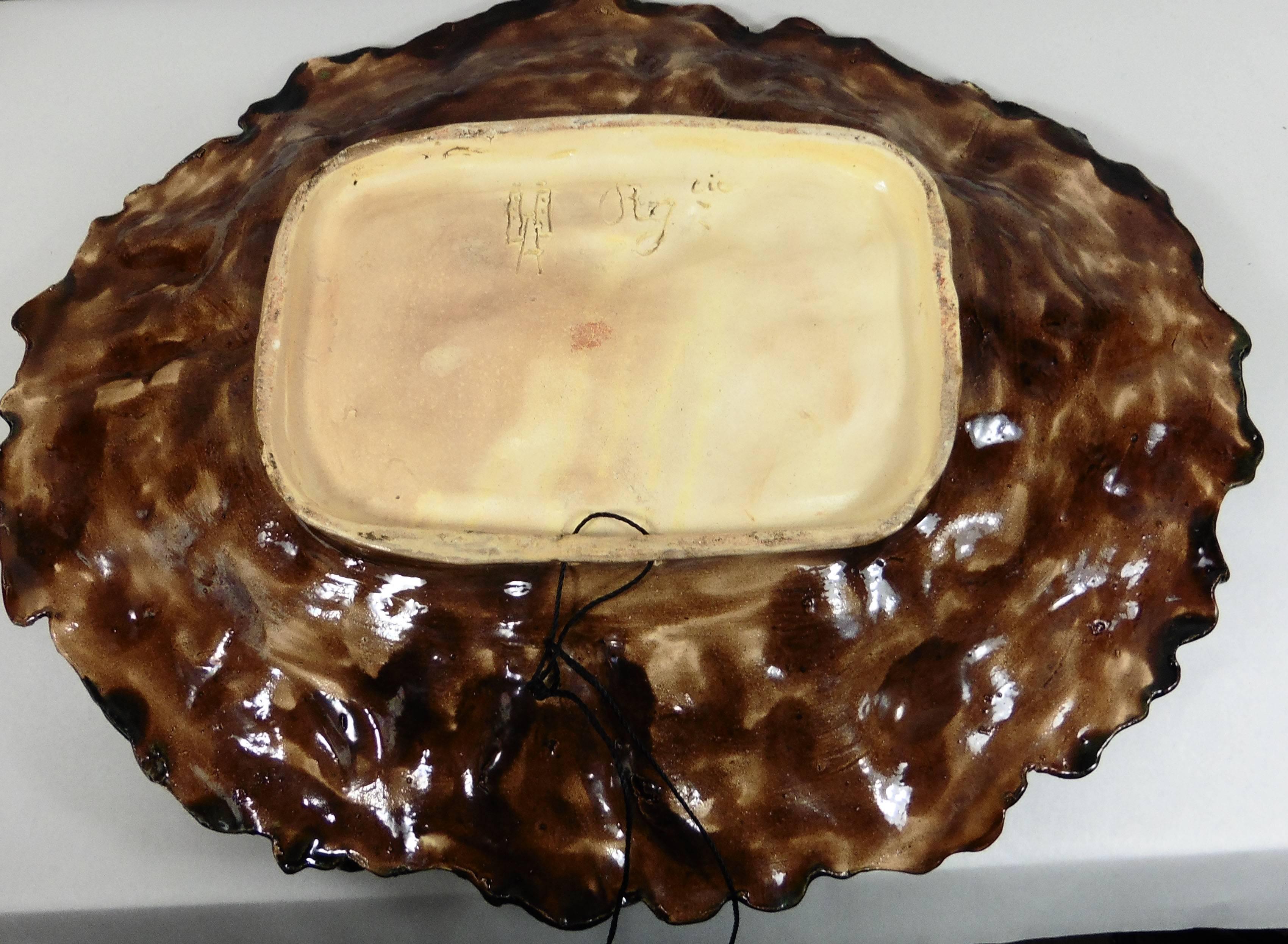 19. Jahrhundert Majolika Palissy Crabs Wandteller Alfred Renoleau (Spätes 19. Jahrhundert) im Angebot