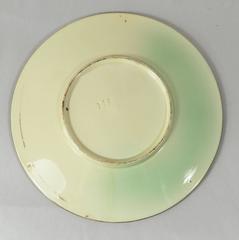 German Majolica Hen & Chicks Wall Plate, circa 1900